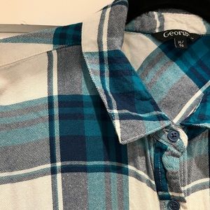 Long flannel check shirt women’s XL